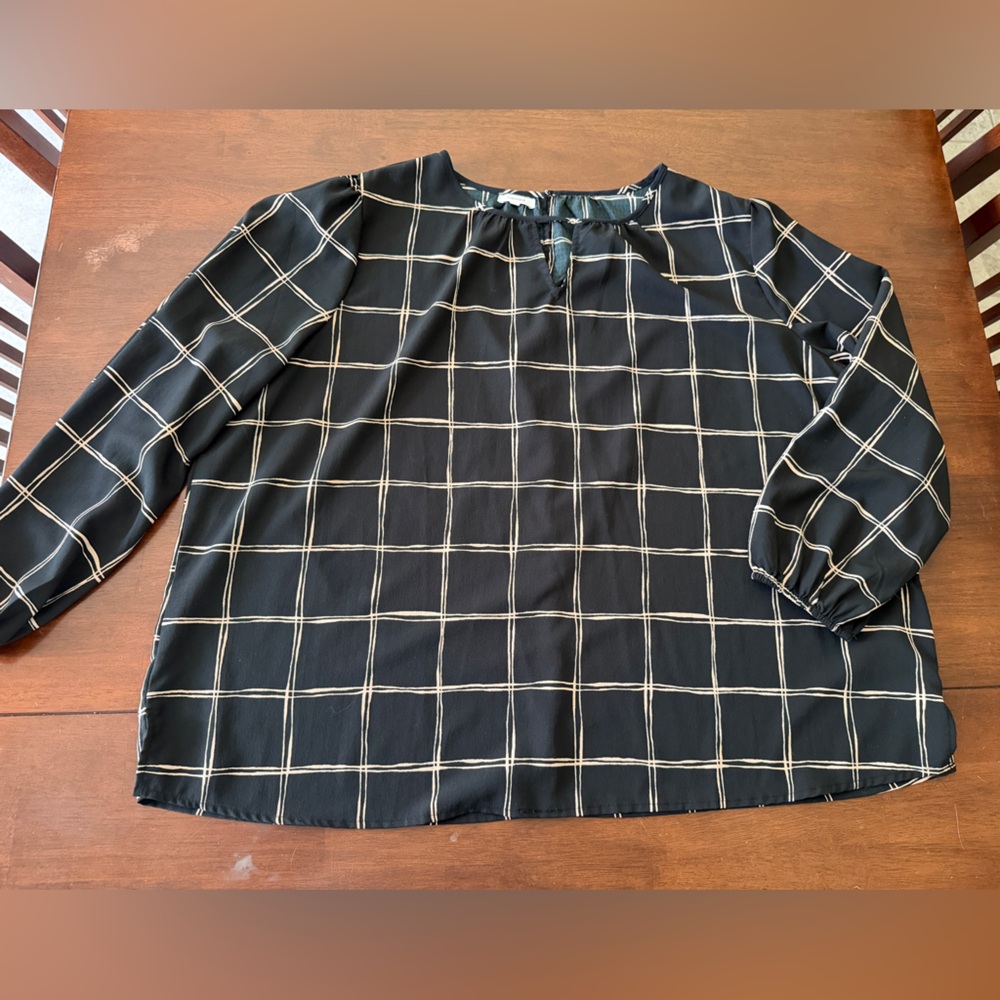 Maurices Black and White Grid Pattern Shirt